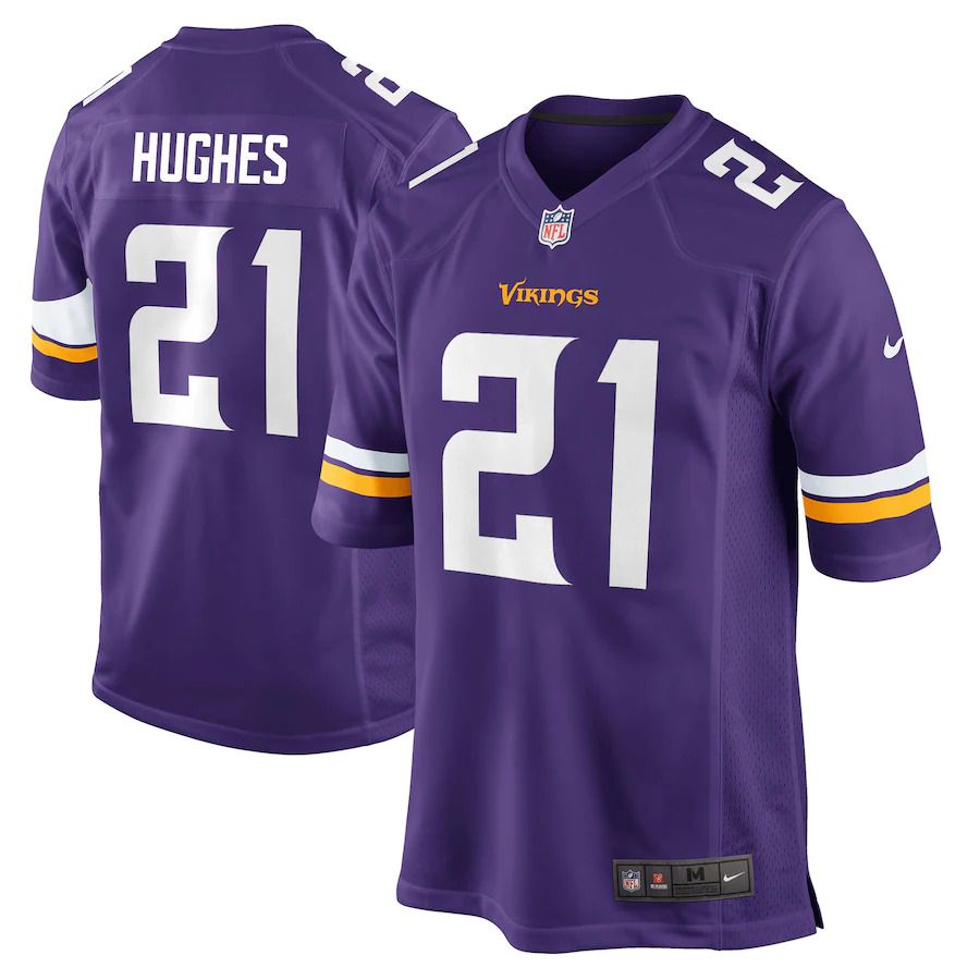 Men Minnesota Vikings #21 Mike Hughes Nike Purple Player Game NFL Jersey